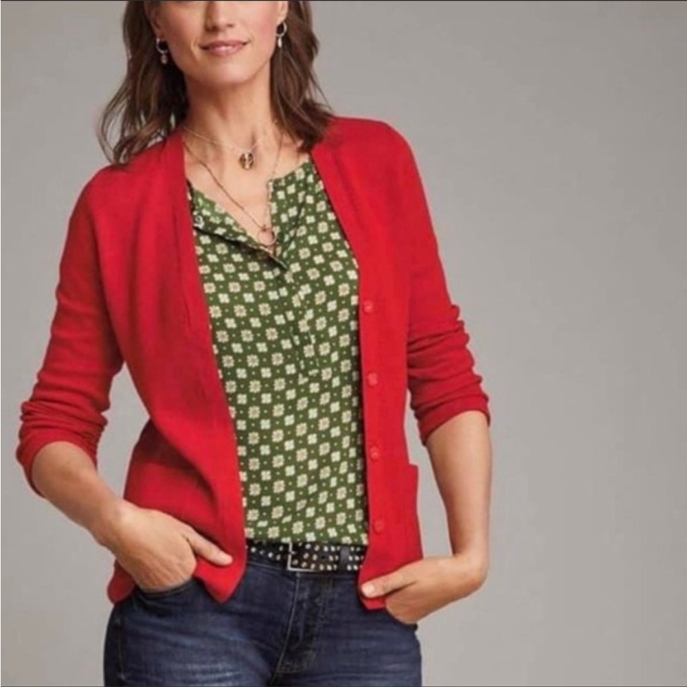 Cabi #3888 Fall 2020 red Passage cardigan